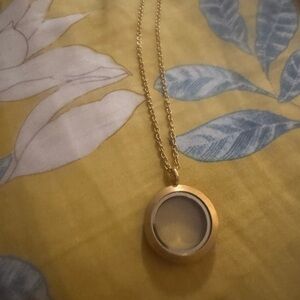 Gold-Tone Round Floating Locket Necklace - Women Jewelry